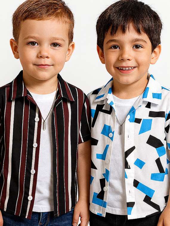 boys pack of 2 printed short sleeves shirt