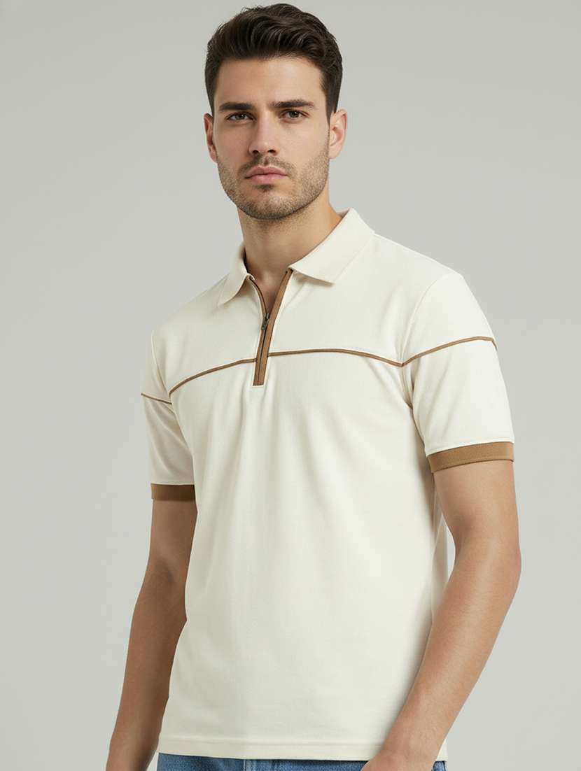 men solid short sleeve regular fit polo t-shirt