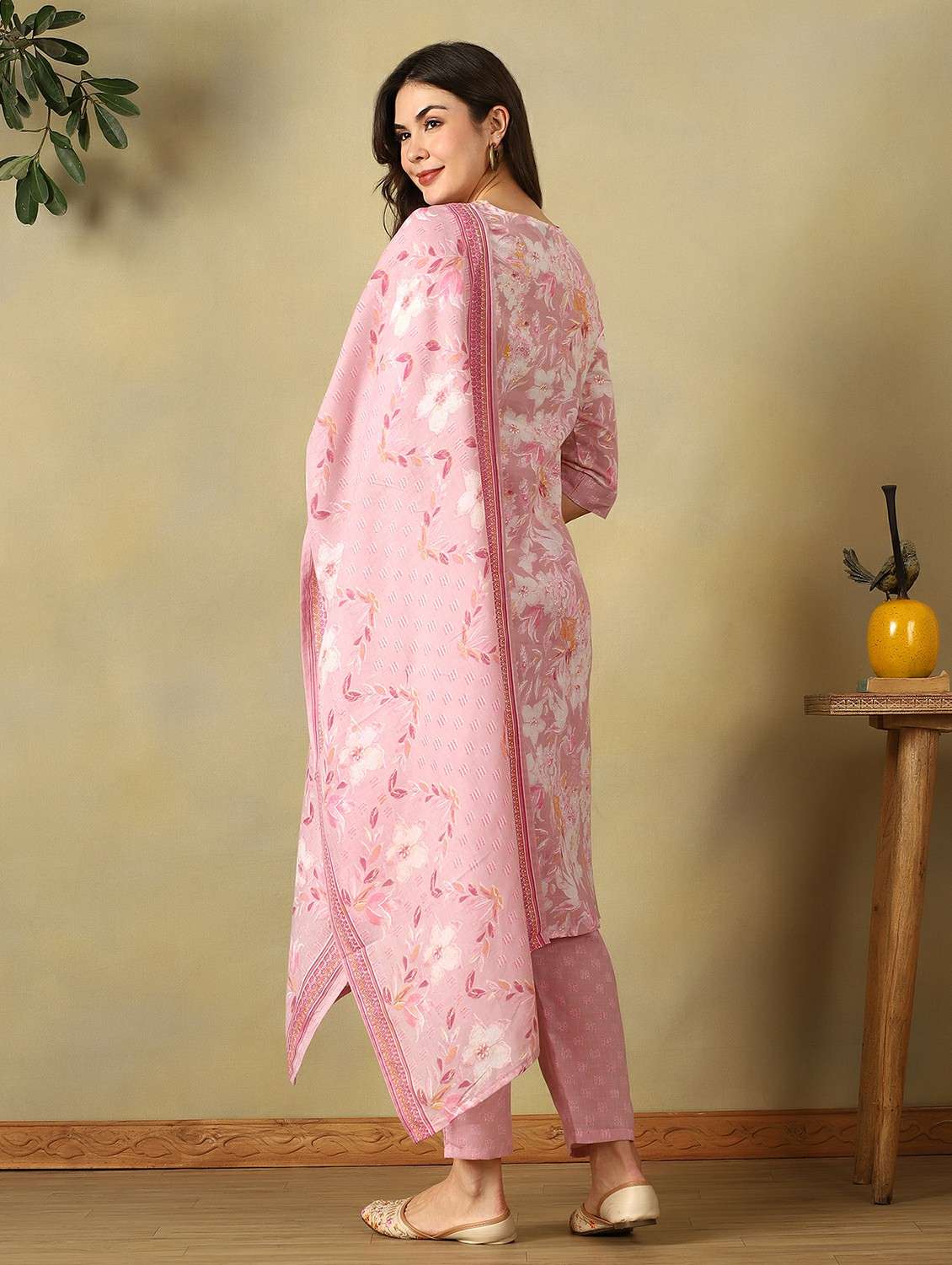 Women Printed Three Quarter Sleeve Kurta Pant With Dupatta Set - 22495498 -  Standard Image - 3