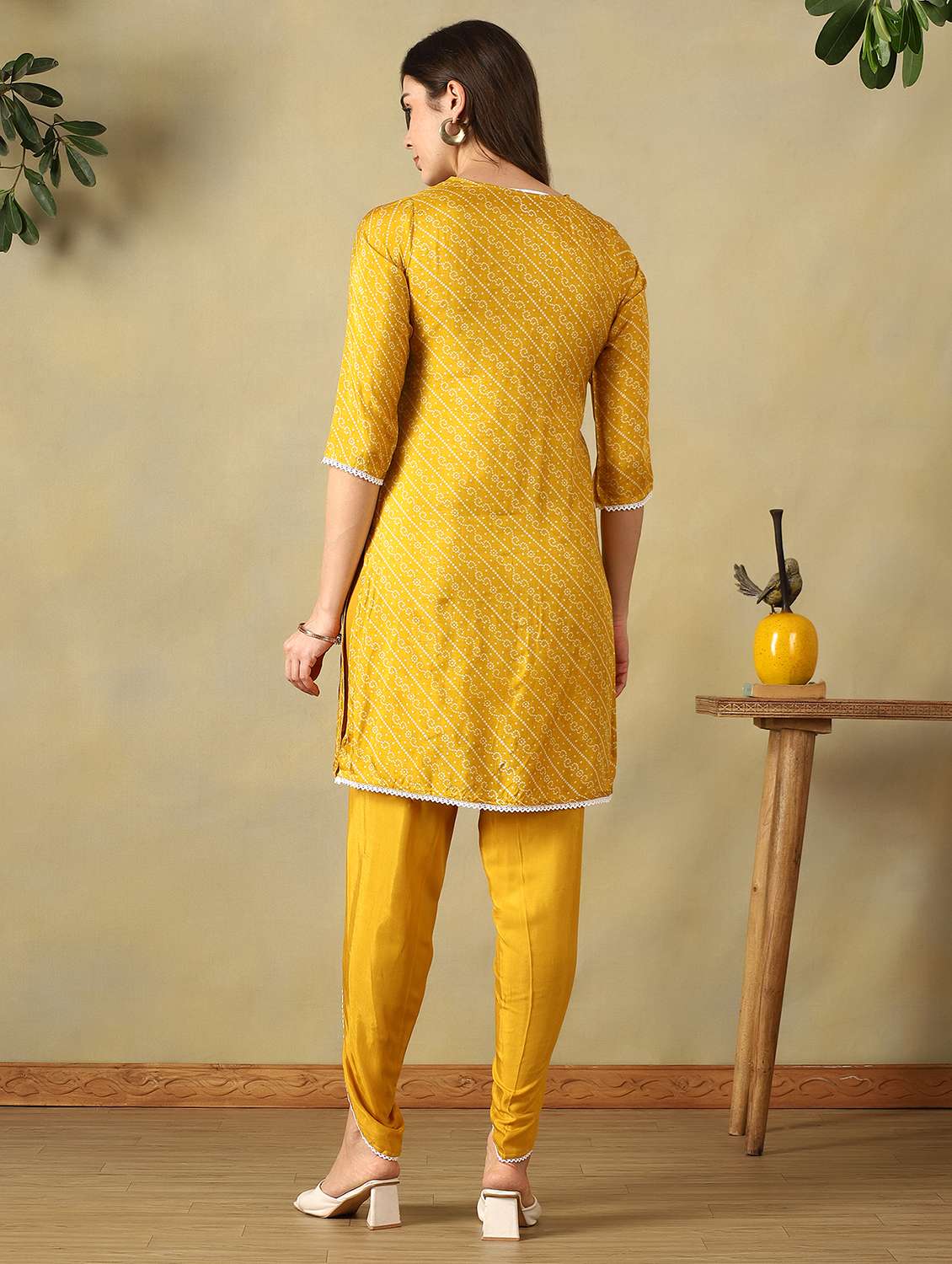 Women Printed Three Quarter Sleeve Dhoti Kurta Set - 22495554 -  Standard Image - 5