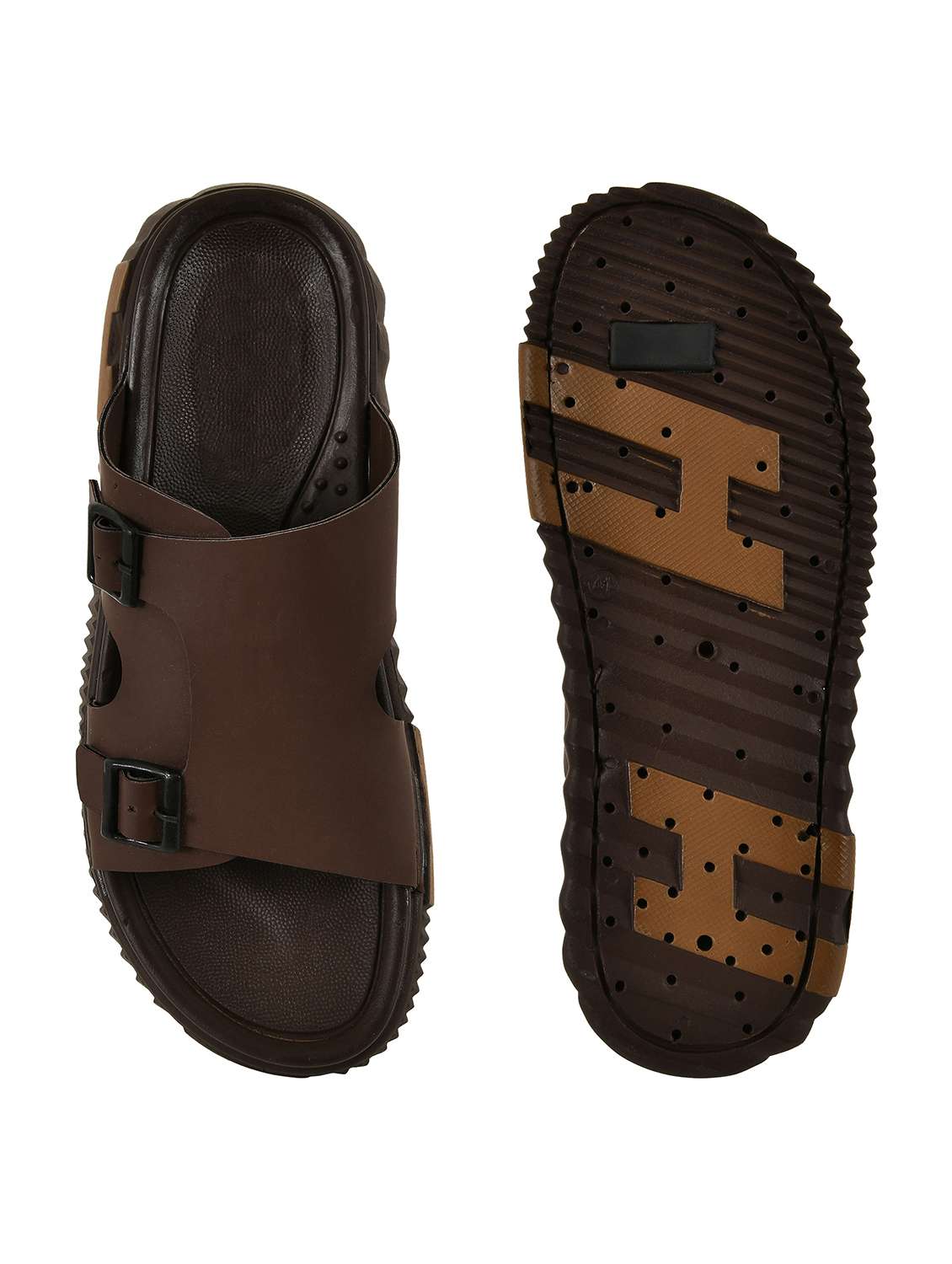 men brown slip on sandal - 22495885 -  Standard Image - 5