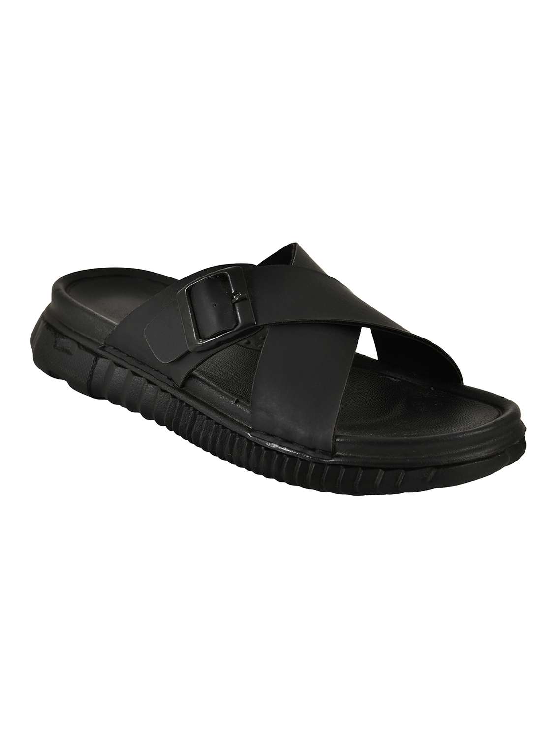 men black slip on sandal