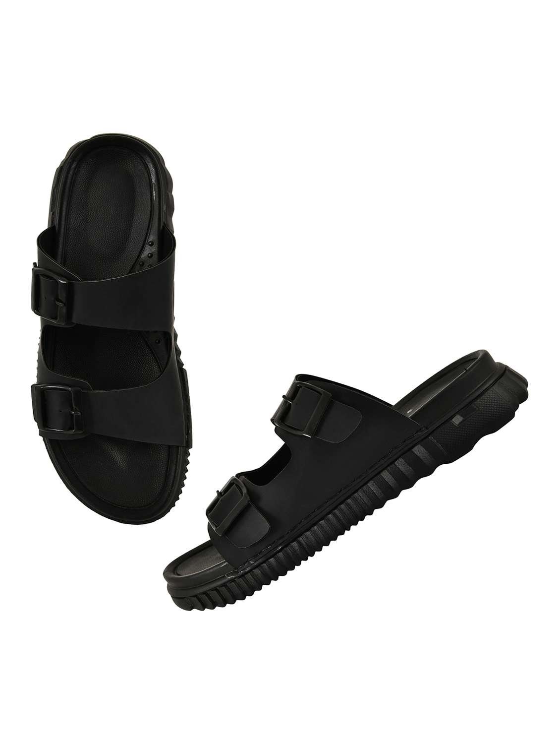 men black slip on sandal - 22495887 -  Standard Image - 3