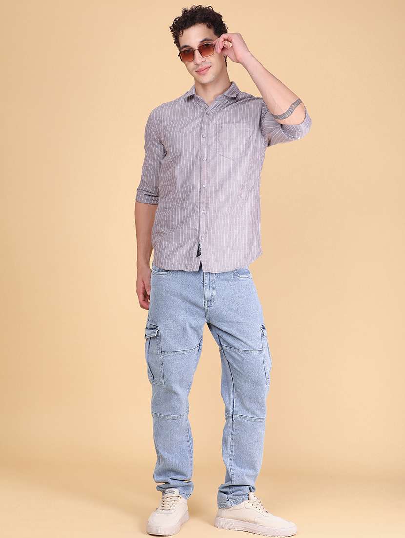 Men Striped Long Sleeve Slim Fit Casual Shirt - 22496346 -  Standard Image - 5