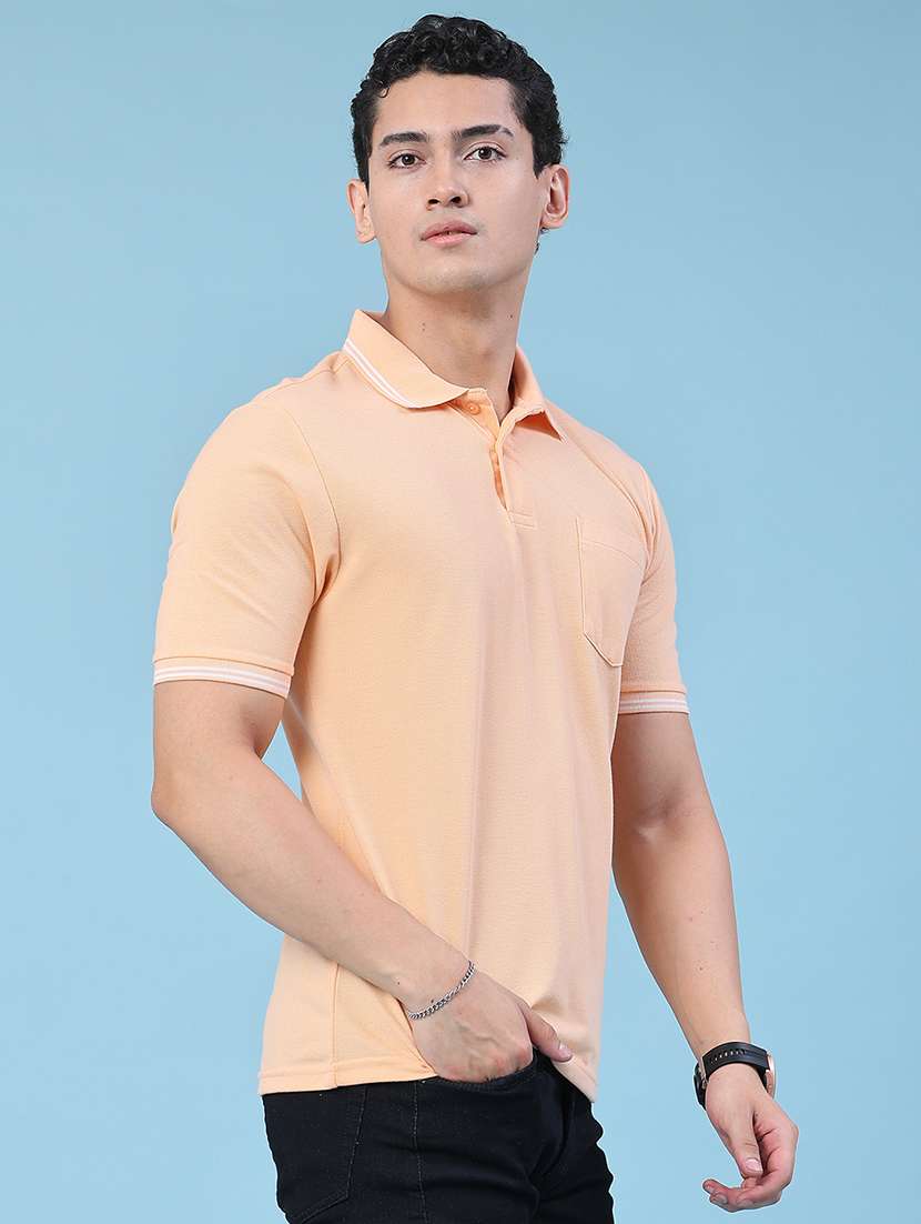 Men Solid Short Sleeves Polo T-shirt - 22496395 -  Standard Image - 3