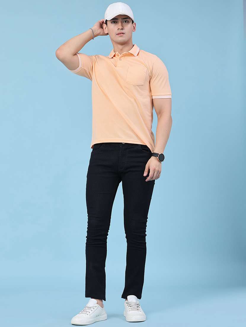Men Solid Short Sleeves Polo T-shirt - 22496395 -  Standard Image - 5