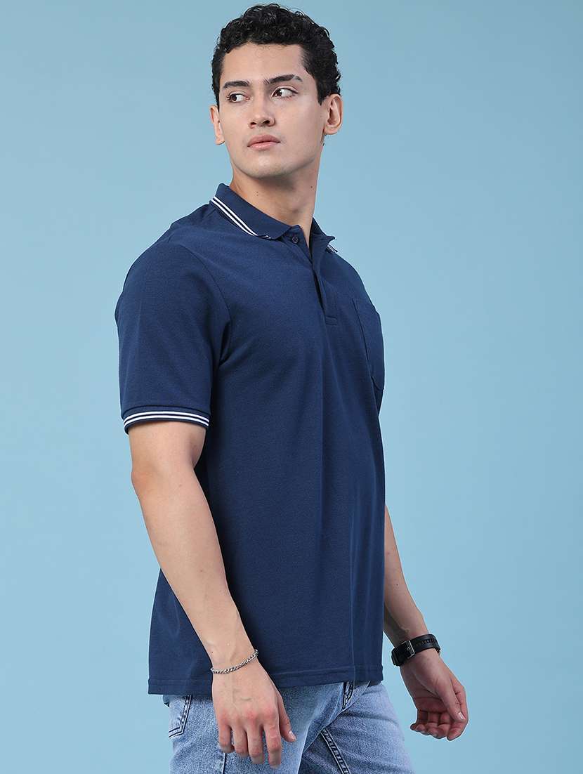 men solid short sleeves polo t-shirt - 22496398 -  Standard Image - 3