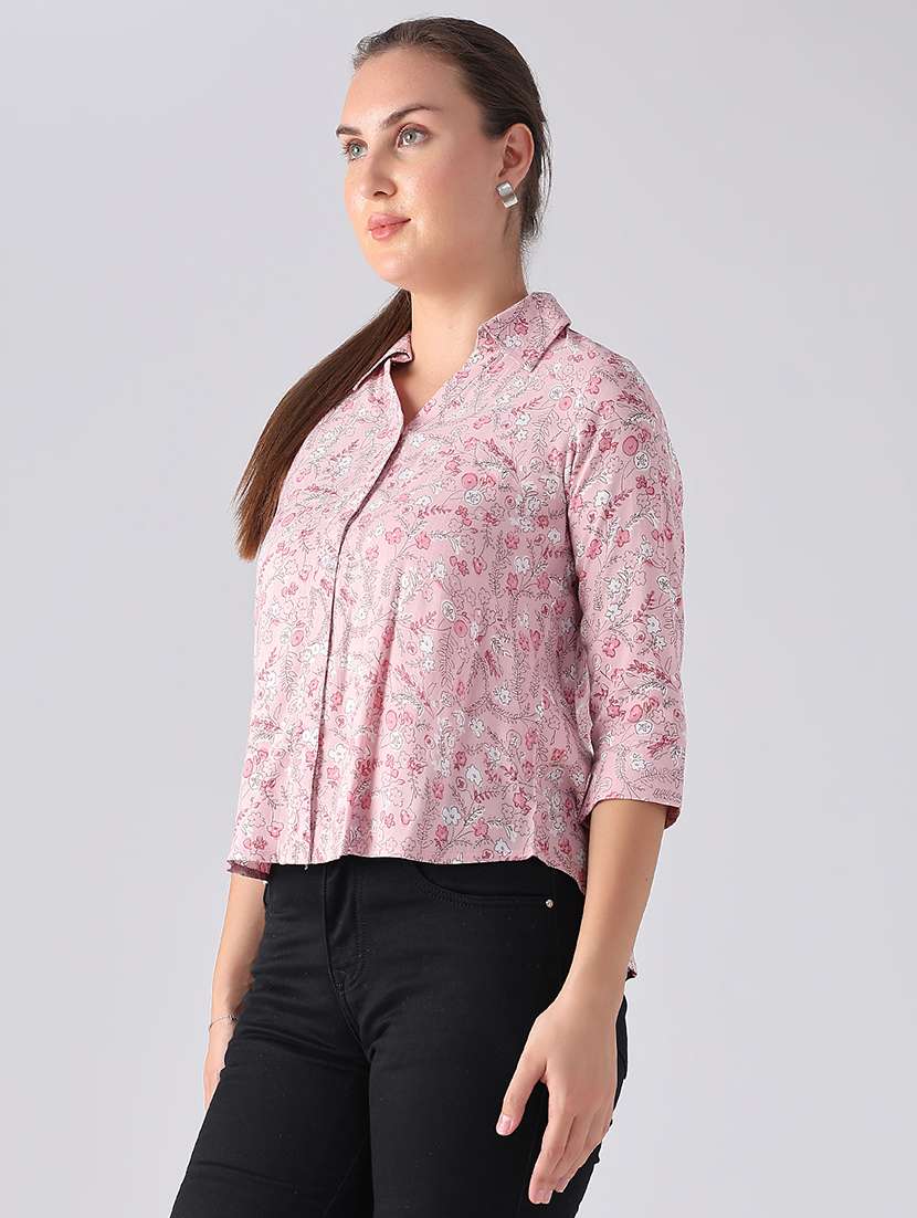 Women Printed Three Quarter Sleeves Regular Shirt - 22496486 -  Standard Image - 3