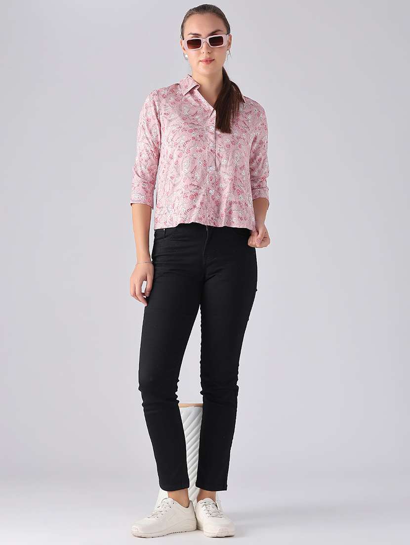 Women Printed Three Quarter Sleeves Regular Shirt - 22496486 -  Standard Image - 5