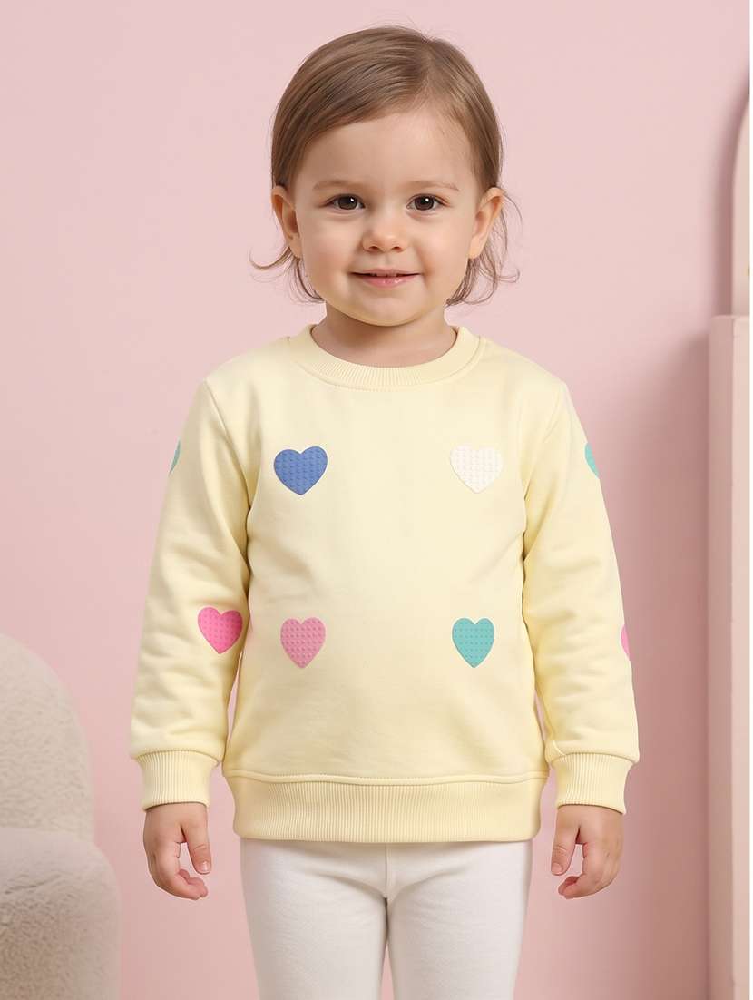 girls printed long sleeves regular fit sweatshirt