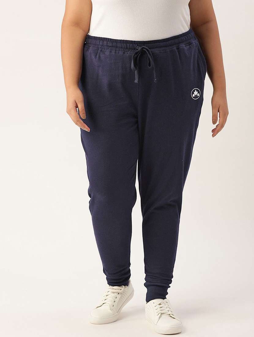 women solid mid rise jogger pant