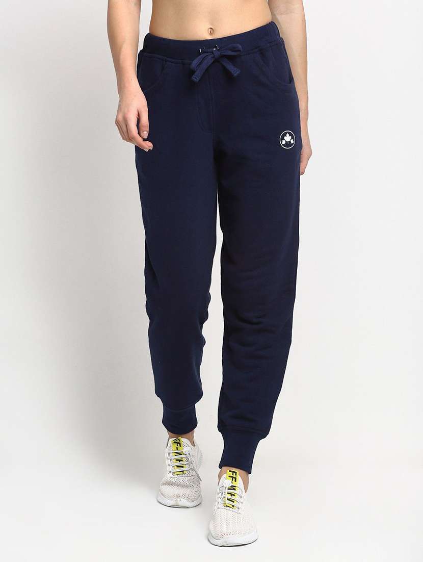 women solid mid rise jogger