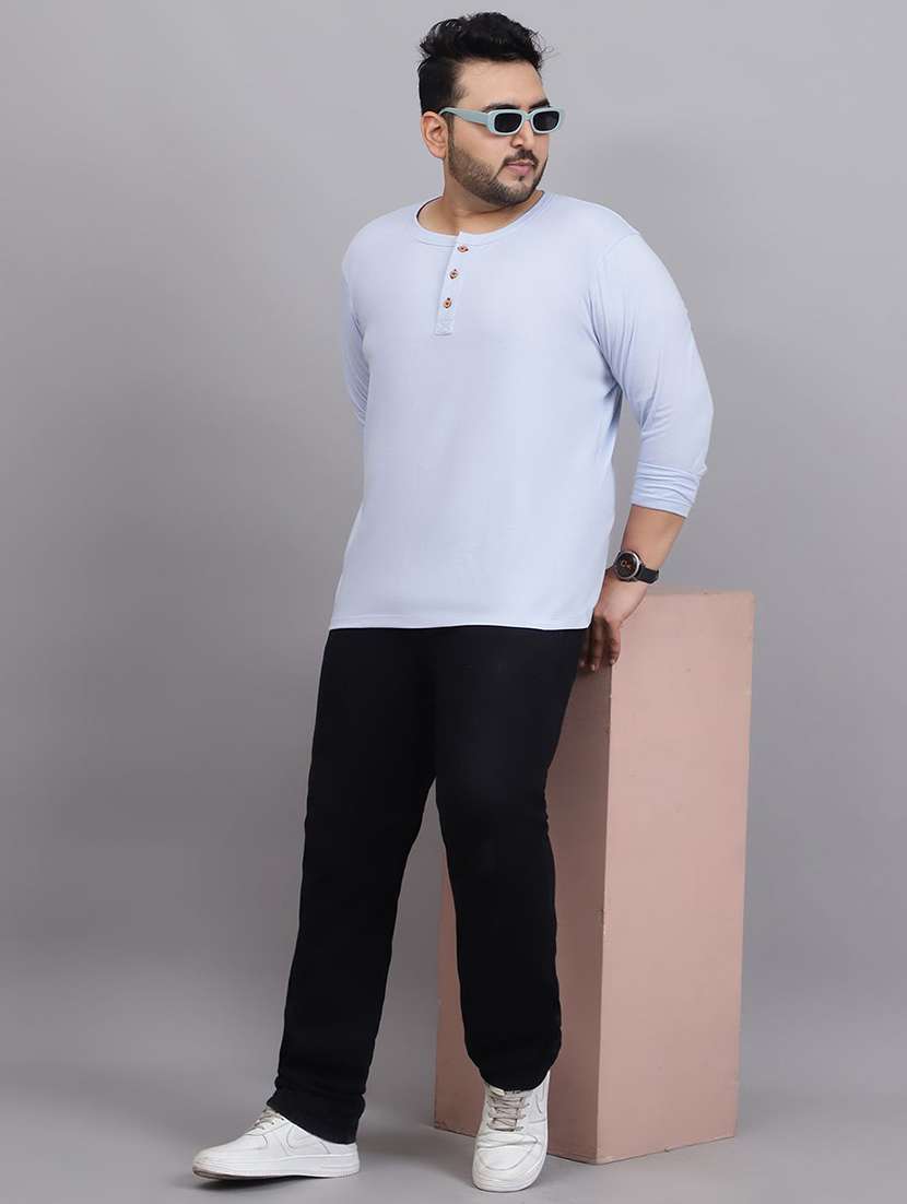 men plus size solid long sleeve regular fit t-shirt - 22497135 -  Standard Image - 3