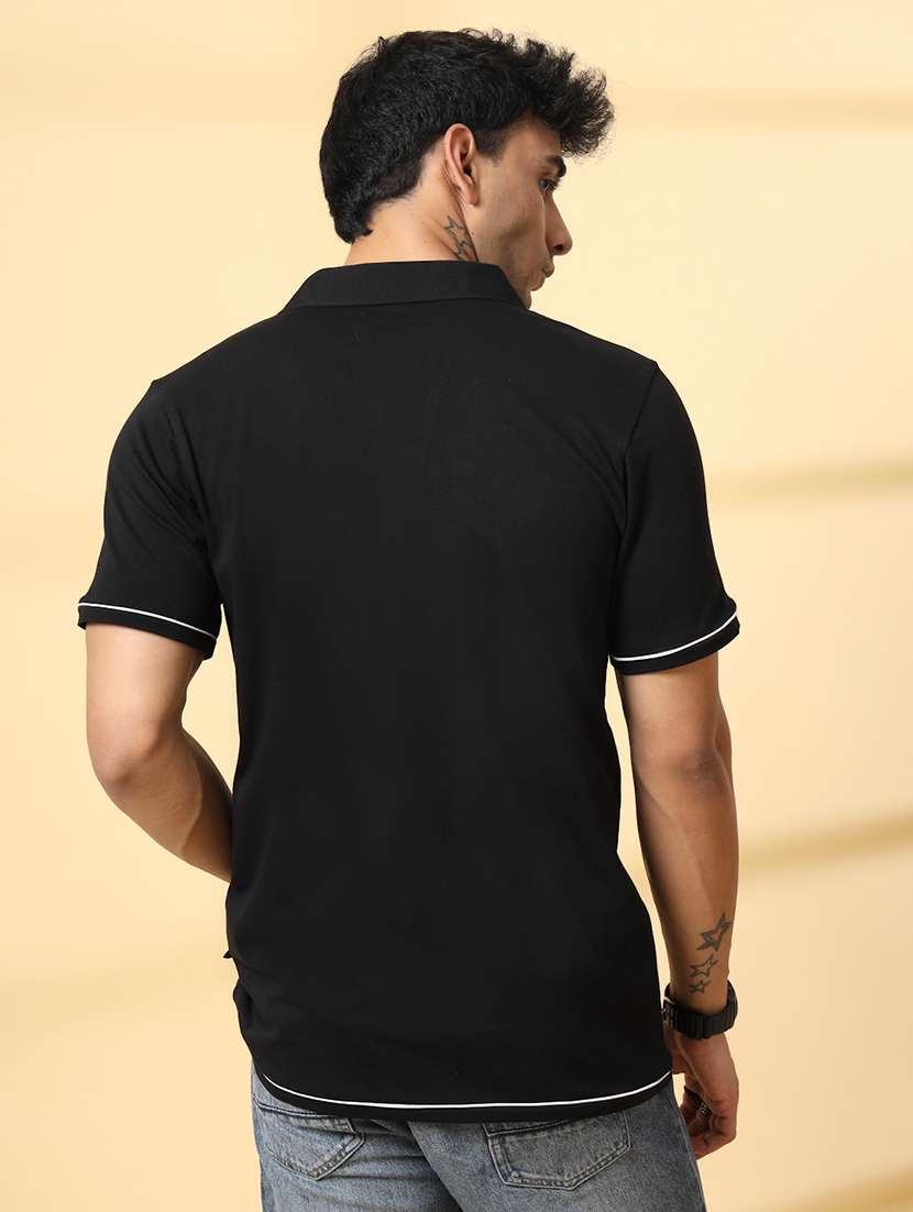 Men Solid Short Sleeve Regular Fit Polo T-shirt - 22497382 -  Standard Image - 3