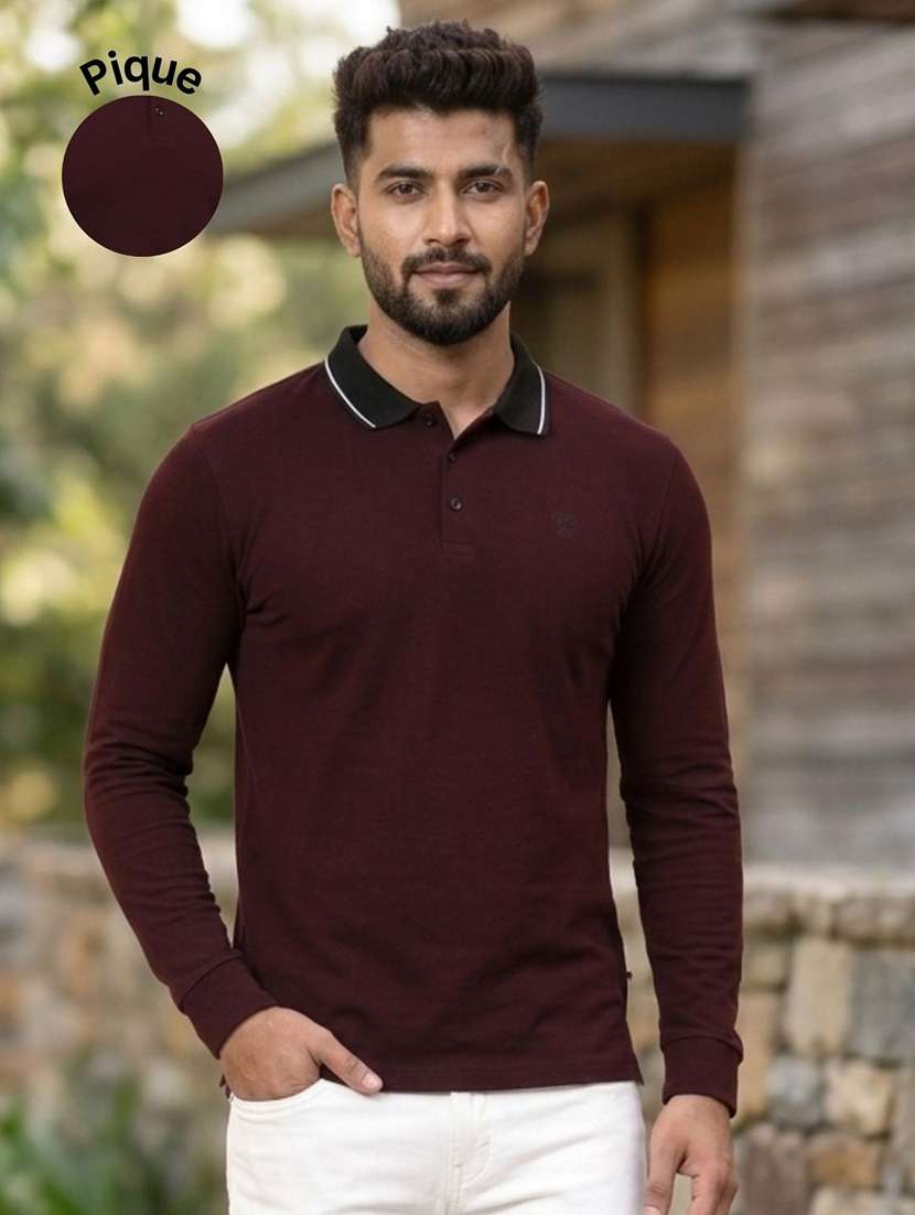 men solid long sleeve regular fit t-shirt