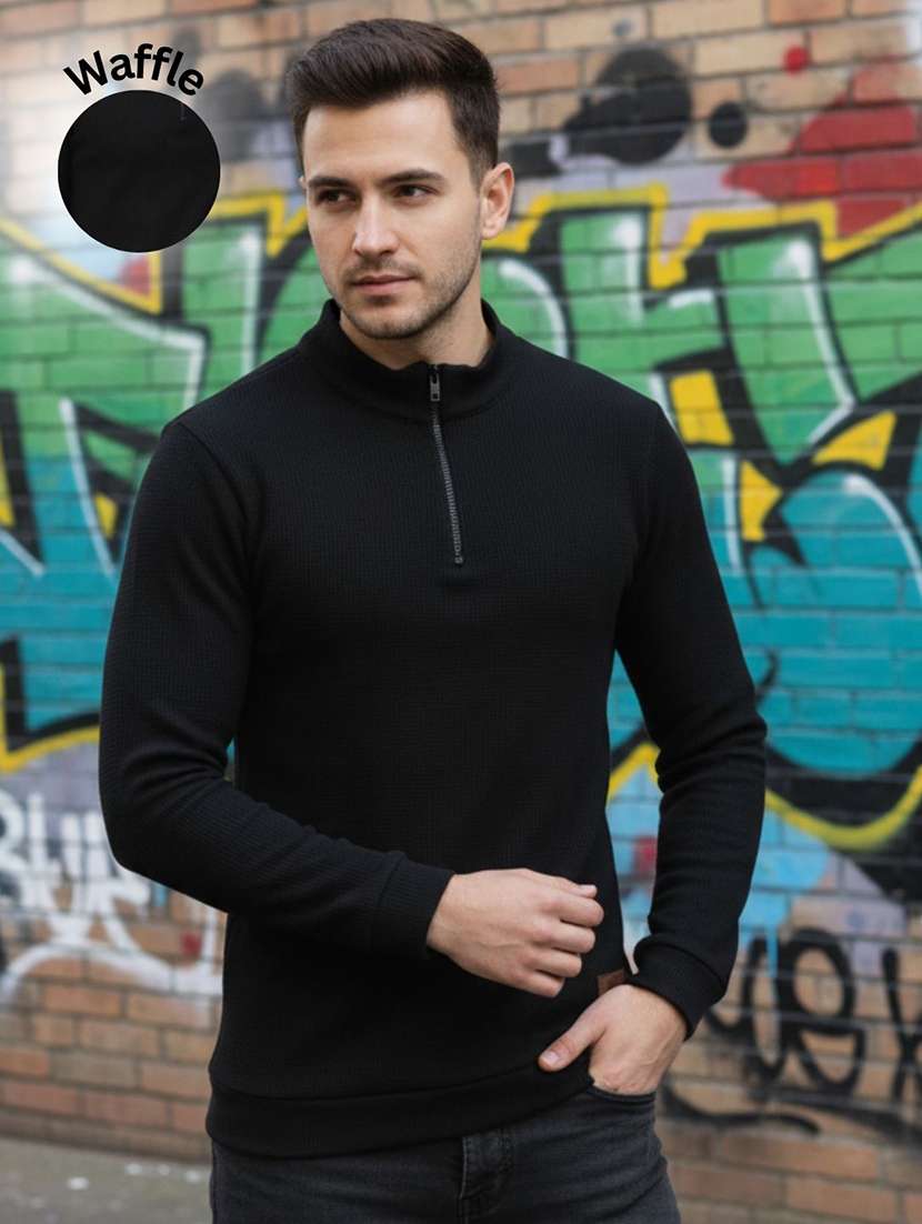 men self design long sleeve regular fit t-shirt