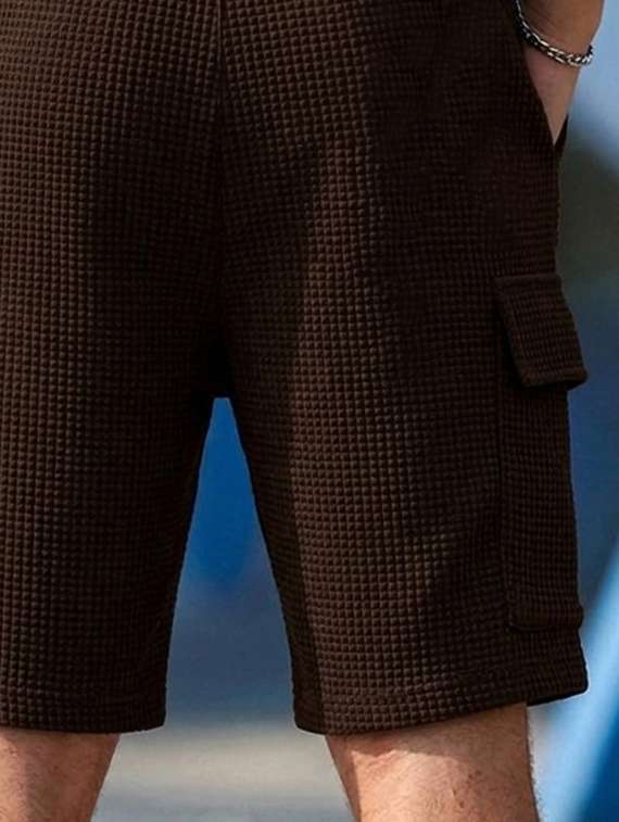 men textured mid rise regular fit cargo shorts - 22497413 -  Standard Image - 3
