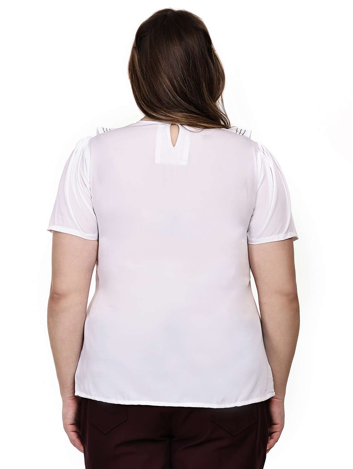 women solid short sleeves regular top - 22497504 -  Standard Image - 3
