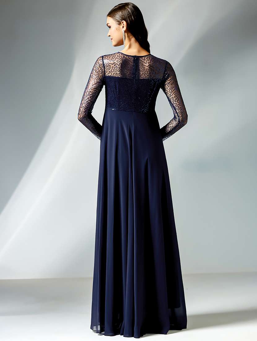 women solid with work long sleeve maxi dress - 22497513 -  Standard Image - 3