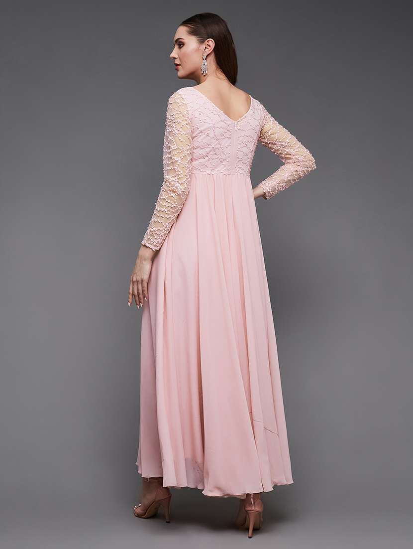 Women Solid With Work Long Sleeve Maxi Dress - 22497547 -  Standard Image - 3