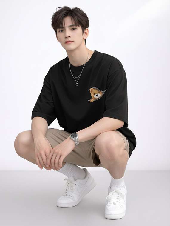 men printed short sleeve oversized t-shirt - 22497559 -  Standard Image - 3