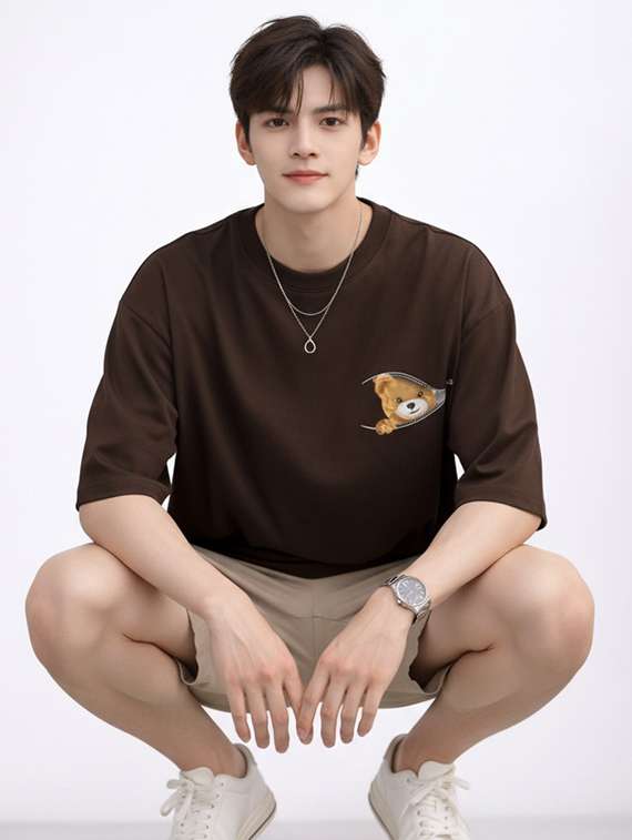 men printed short sleeve oversized t-shirt