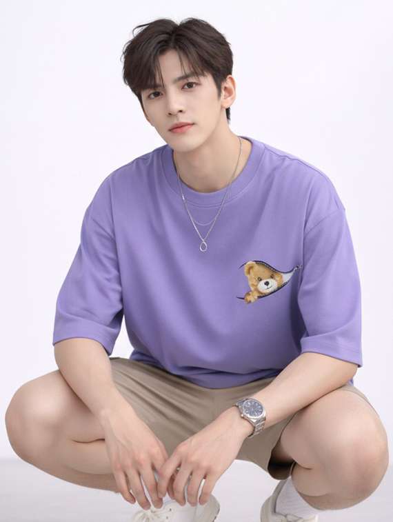men printed short sleeve oversized t-shirt
