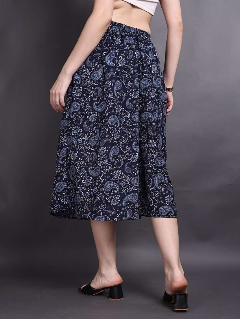 women printed mid rise flared palazzo - 22497572 -  Standard Image - 3