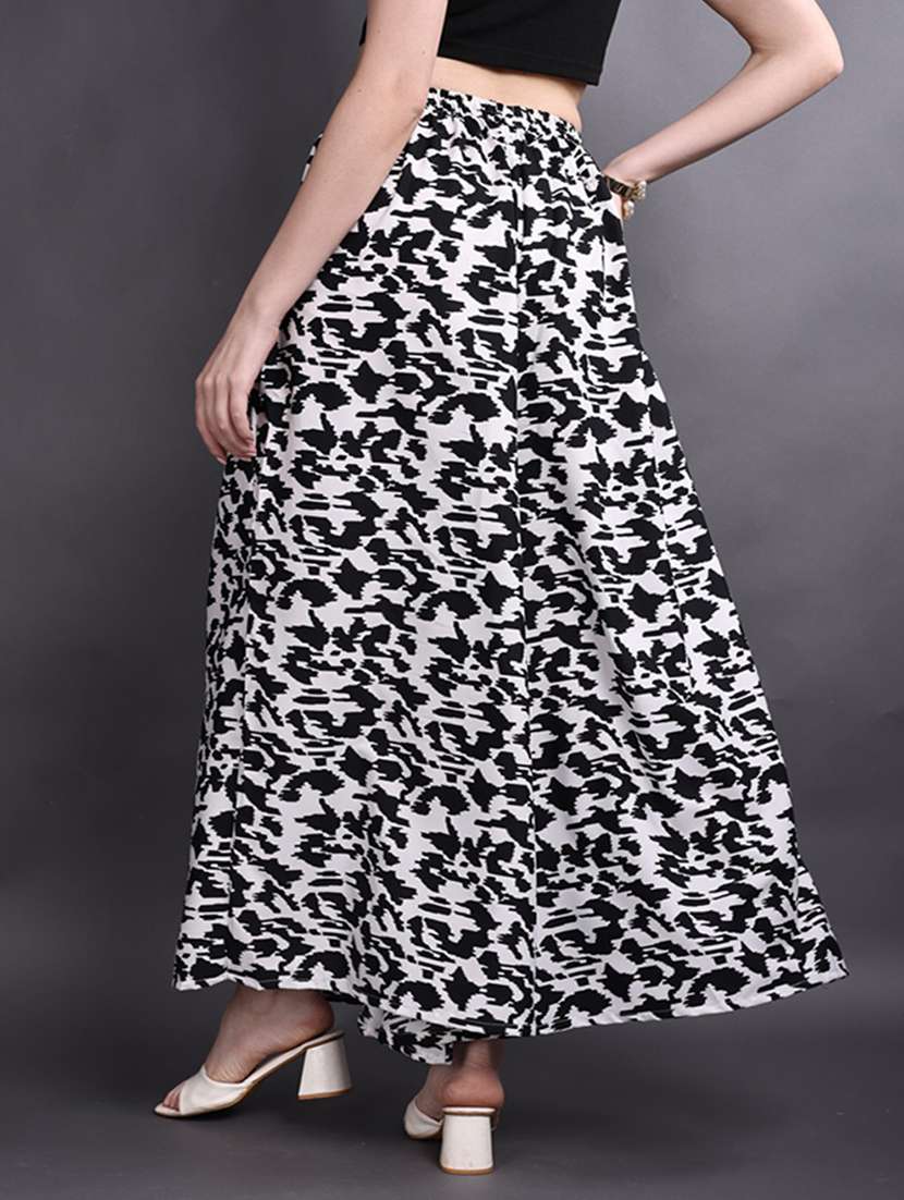 women printed mid rise flared palazzo - 22497574 -  Standard Image - 3