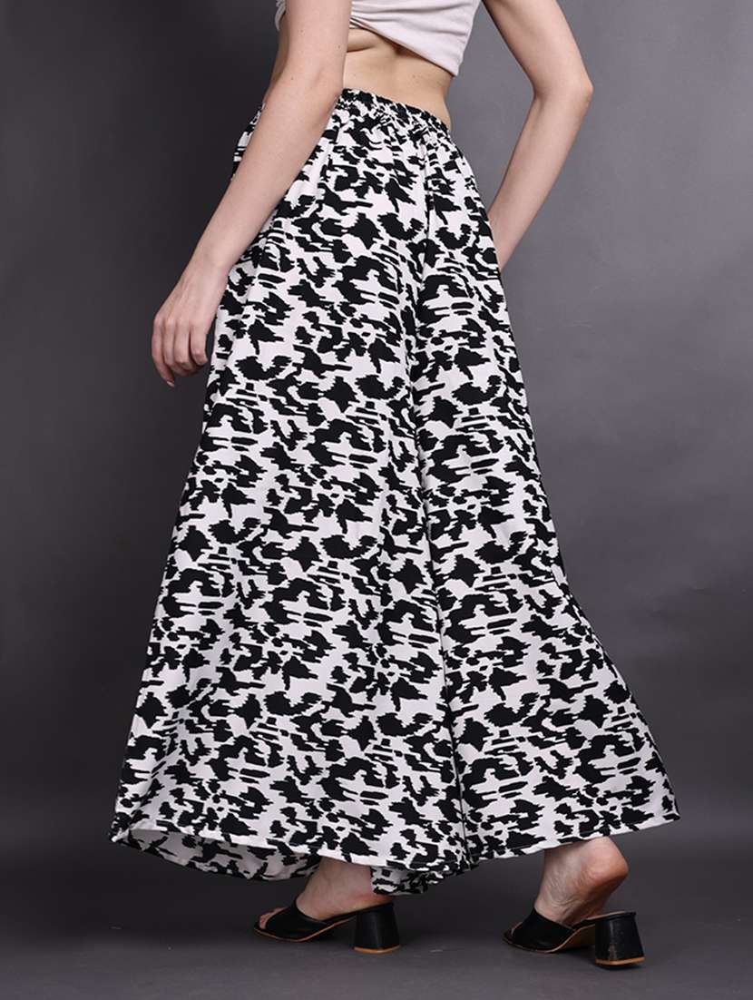 women printed mid rise flared palazzo - 22497577 -  Standard Image - 3