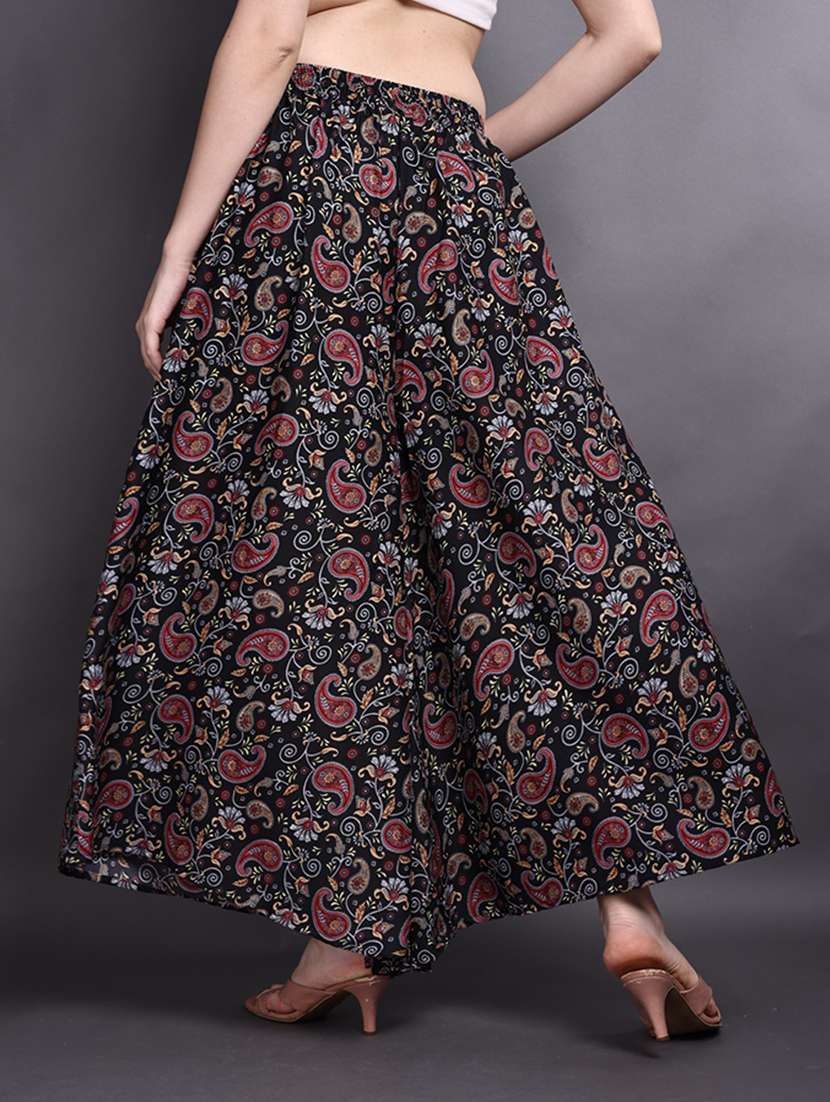 women printed mid rise flared palazzo - 22497578 -  Standard Image - 3