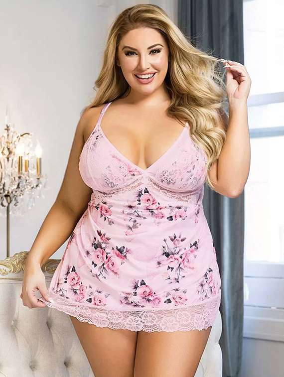 women floral printed v neck babydoll set