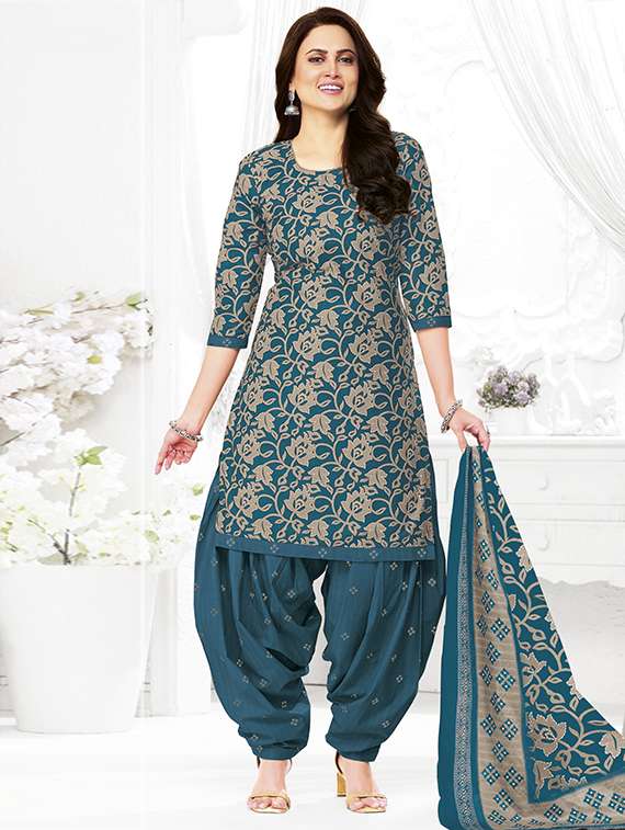 women printed unstitched suit set