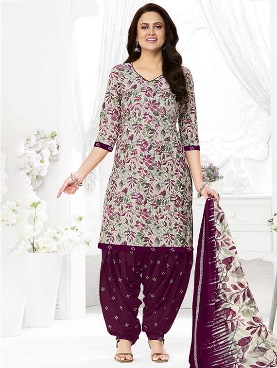 women printed unstitched suit set