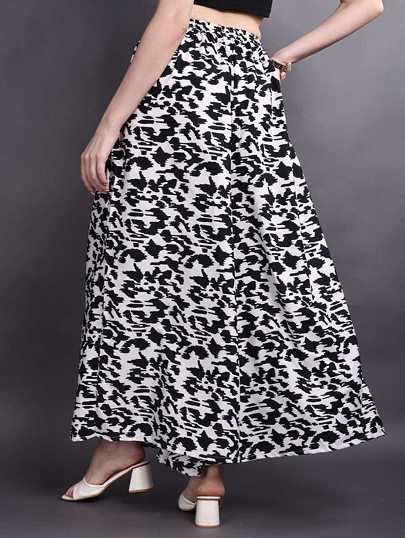 women printed mid rise flared palazzo - 22498060 -  Standard Image - 3