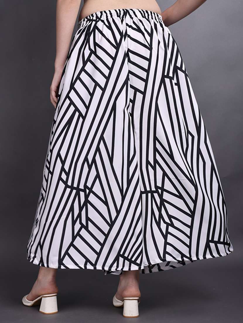 women printed mid rise flared palazzo - 22498061 -  Standard Image - 3