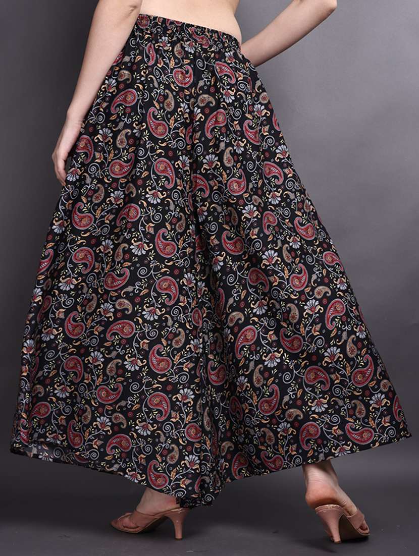 women printed mid rise flared palazzo - 22498064 -  Standard Image - 3