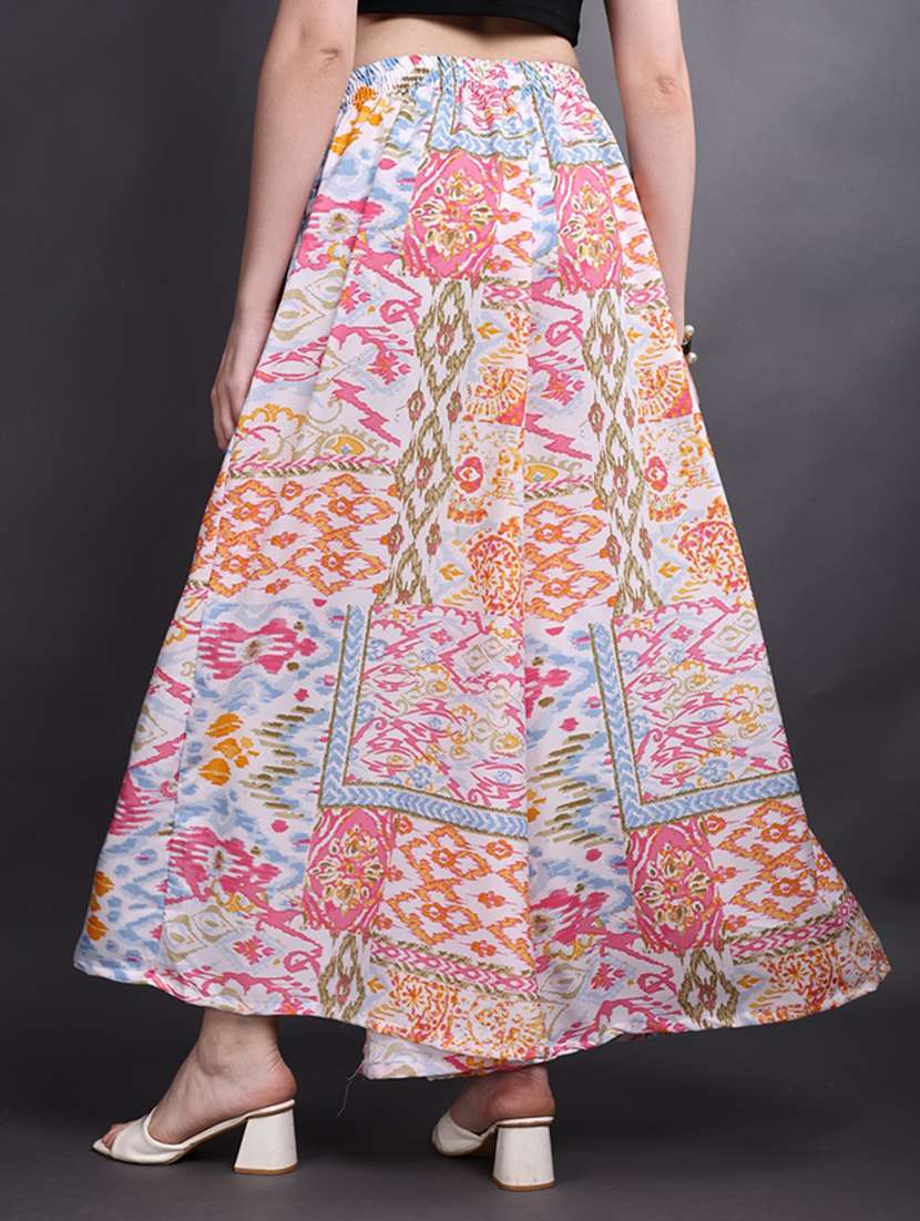women printed mid rise flared palazzo - 22498067 -  Standard Image - 3