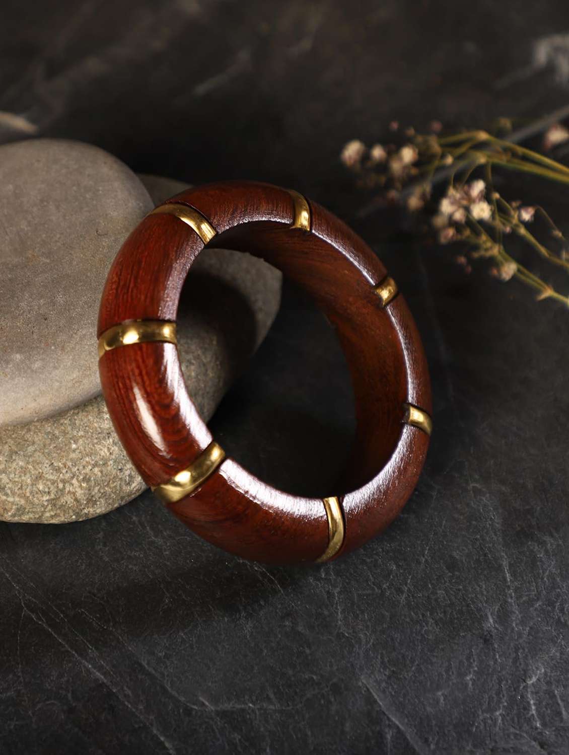 handcrafted wooden bangle bracelet for women