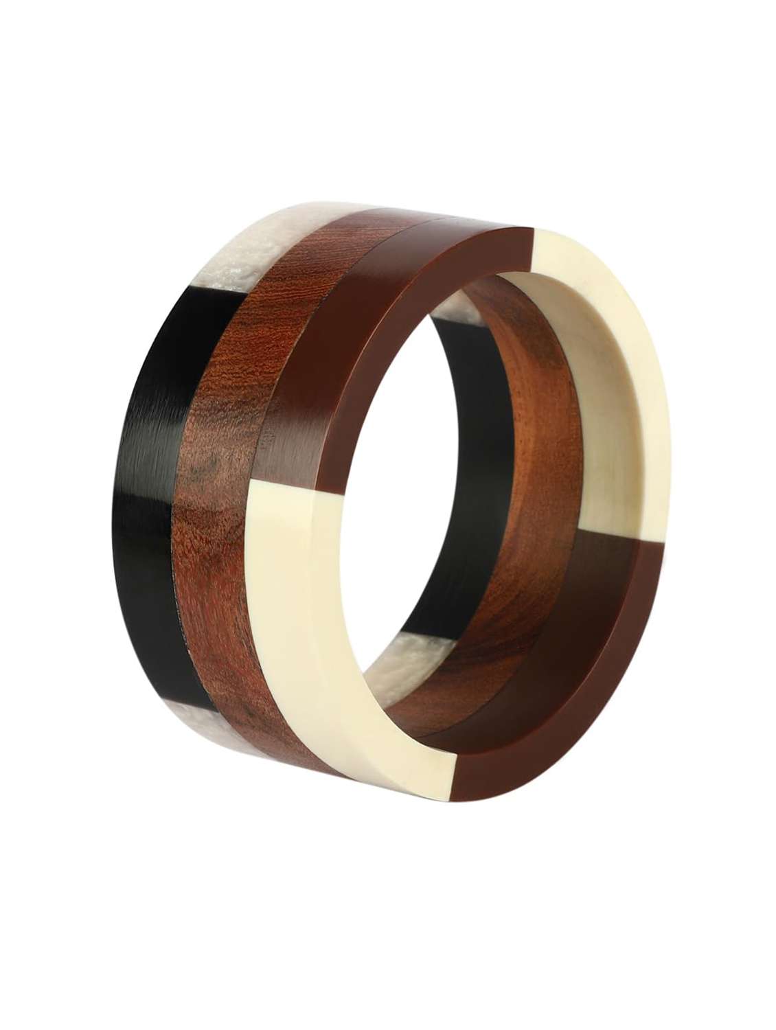 geometric wooden bangle for women - 22498113 -  Standard Image - 3