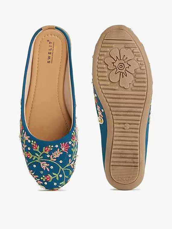women embroidered slip on mules - 22498160 -  Standard Image - 5
