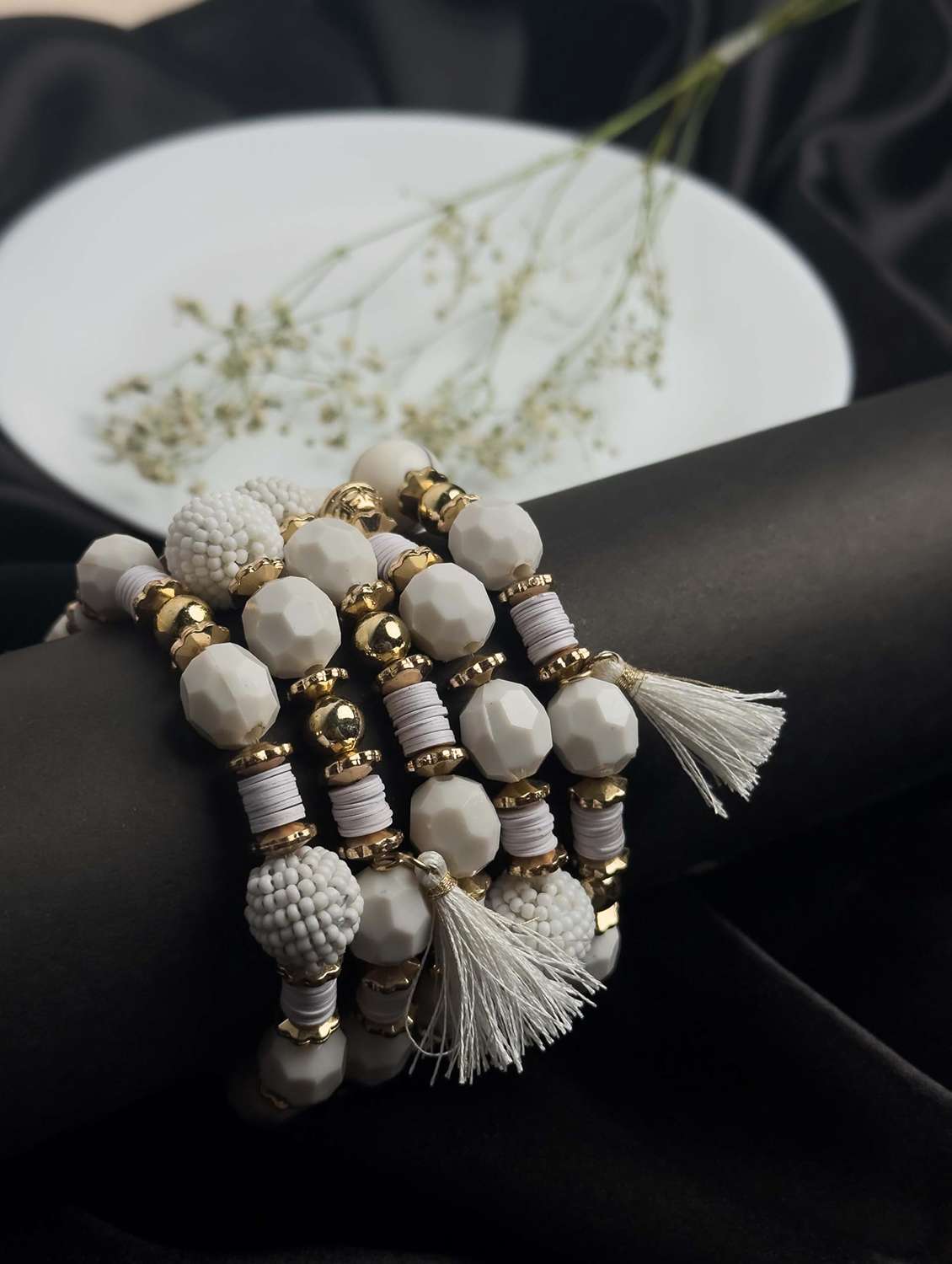 elegant beaded bracelet set for women