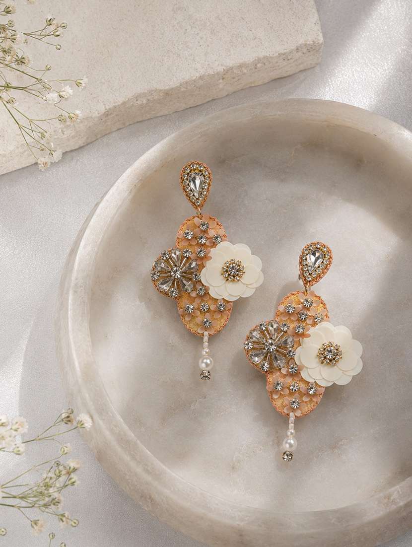 beads rhinestone cotton fabric earrings for women