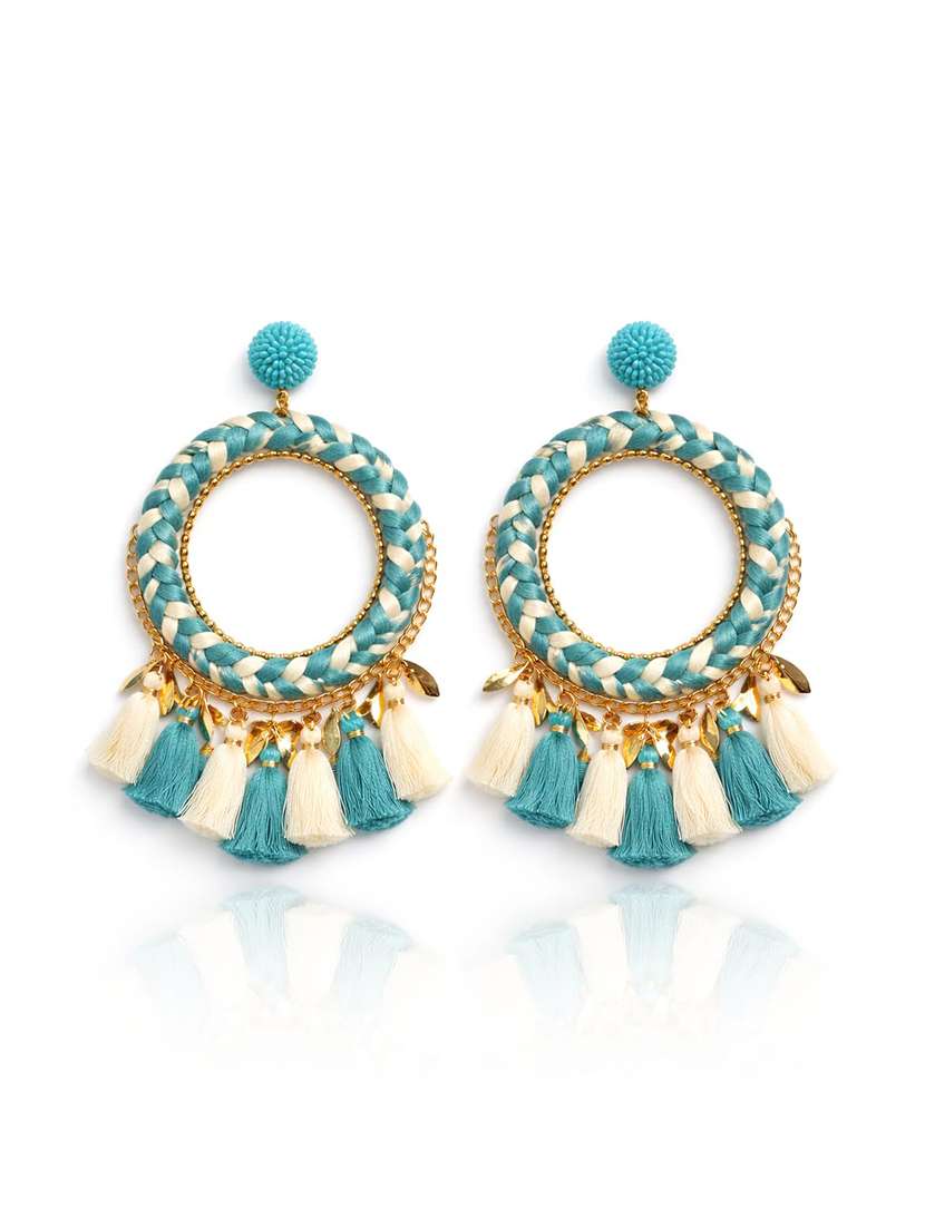 Earrings With Leaf Cut Metal Beads - 22498185 -  Standard Image - 3
