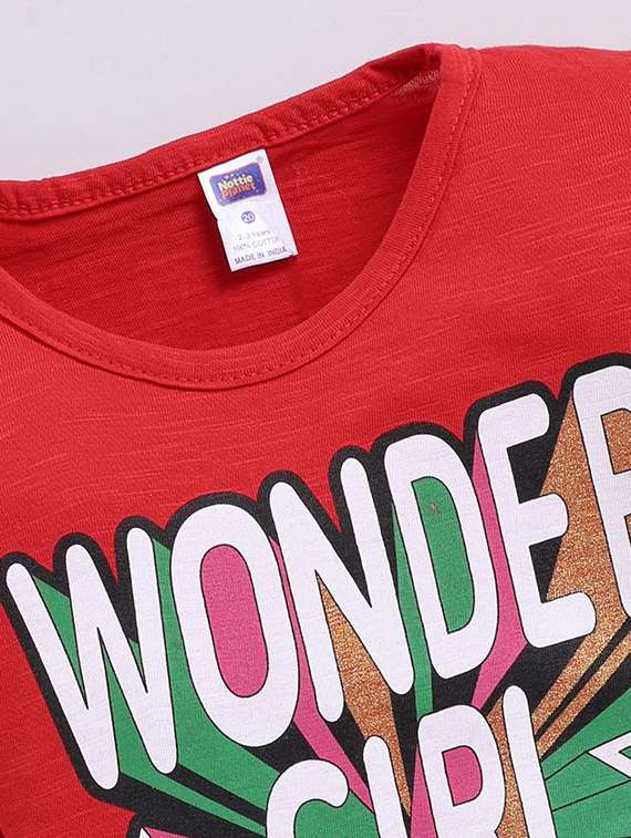 girls pack of 3 front printed round neck tees - 22498297 -  Standard Image - 3