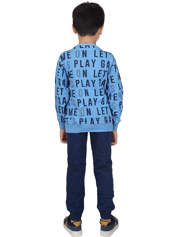 boys typographic printed round neck full length set - 22498348 -  Standard Image - 3