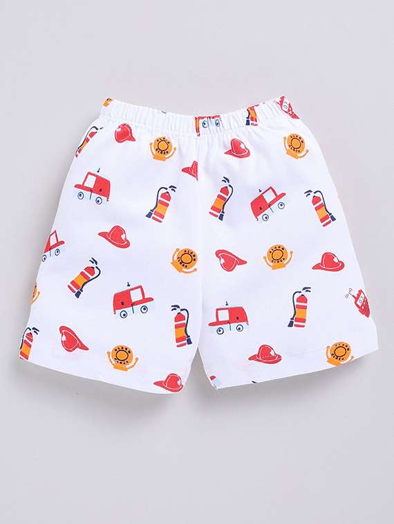 boys printed round neck t-shirt and shorts set - 22498360 -  Standard Image - 3