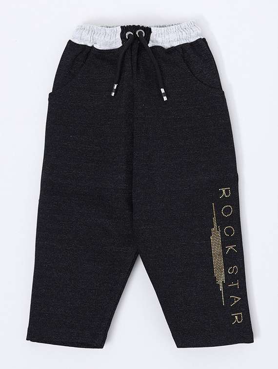boys embellished mid rise track pant