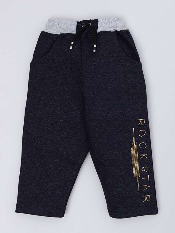 boys embellished mid rise track pant