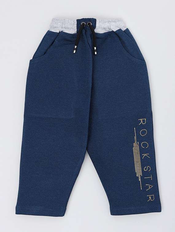 boys embellished mid rise track pant